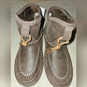 UGG's Regenerated Campfire Dark Brown Suede Boots with Tan Laces